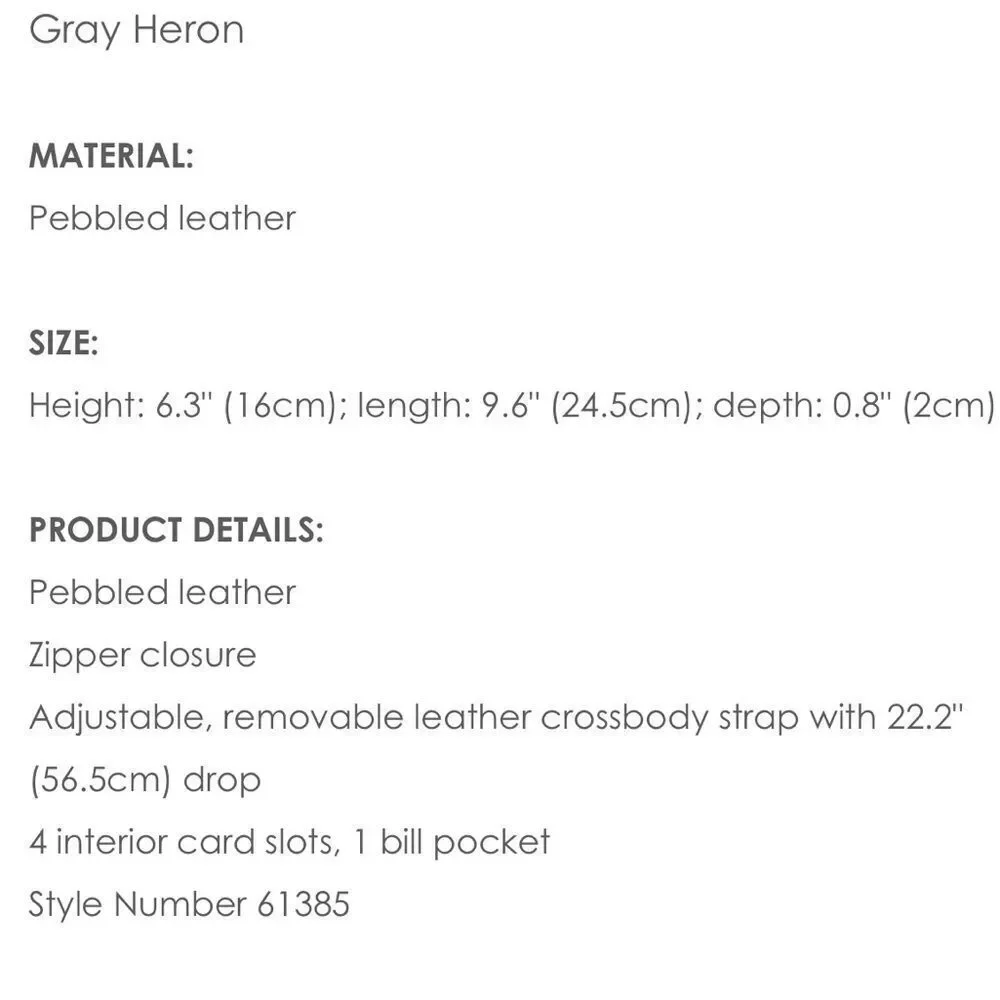 Tory Burch Silver Textured Women's Crossbody Bag Wallet - Picture 9 of 9